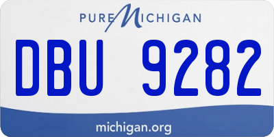 MI license plate DBU9282