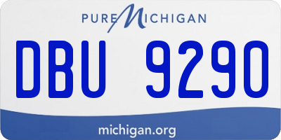 MI license plate DBU9290