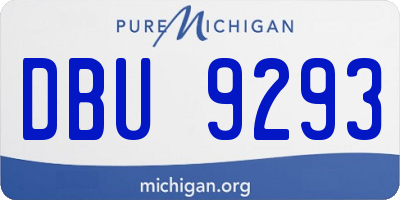 MI license plate DBU9293