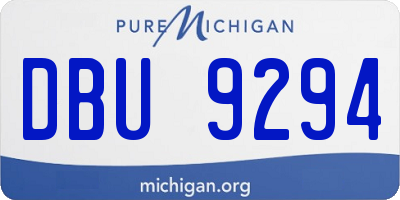 MI license plate DBU9294