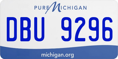 MI license plate DBU9296