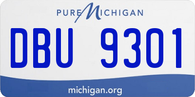 MI license plate DBU9301