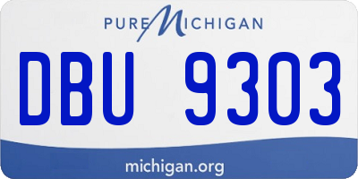 MI license plate DBU9303