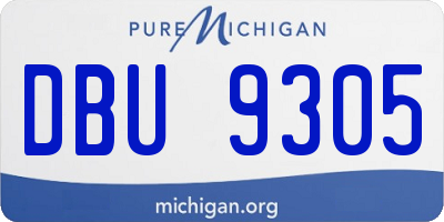 MI license plate DBU9305