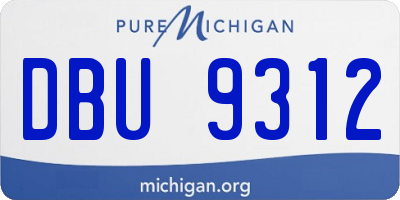 MI license plate DBU9312