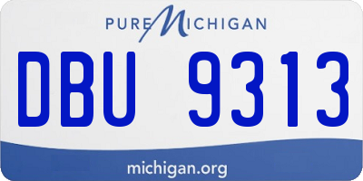 MI license plate DBU9313