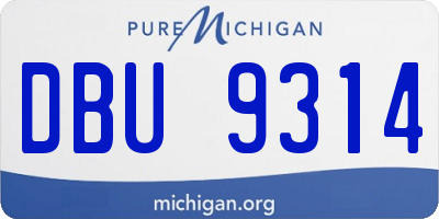MI license plate DBU9314