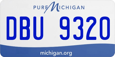 MI license plate DBU9320