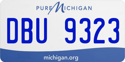 MI license plate DBU9323