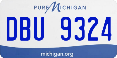 MI license plate DBU9324