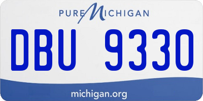 MI license plate DBU9330