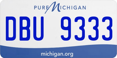 MI license plate DBU9333