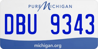 MI license plate DBU9343