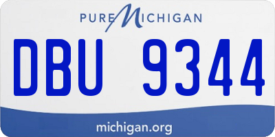 MI license plate DBU9344