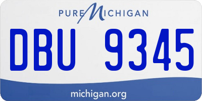 MI license plate DBU9345