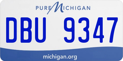 MI license plate DBU9347