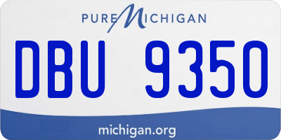 MI license plate DBU9350