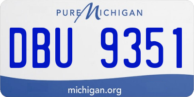 MI license plate DBU9351