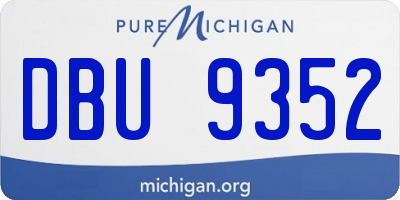 MI license plate DBU9352
