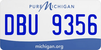MI license plate DBU9356