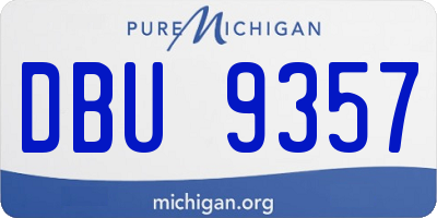 MI license plate DBU9357