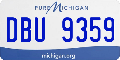 MI license plate DBU9359