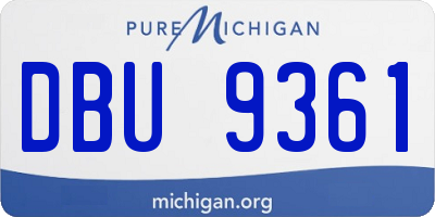 MI license plate DBU9361