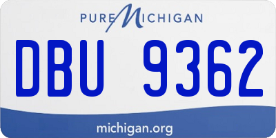 MI license plate DBU9362