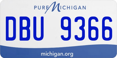 MI license plate DBU9366