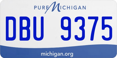 MI license plate DBU9375