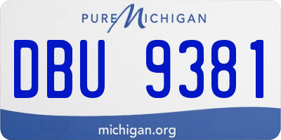 MI license plate DBU9381