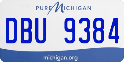 MI license plate DBU9384