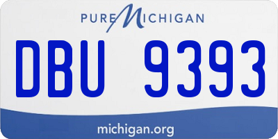 MI license plate DBU9393