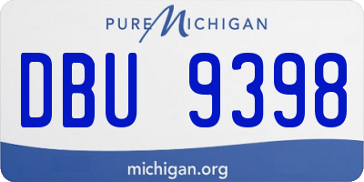 MI license plate DBU9398