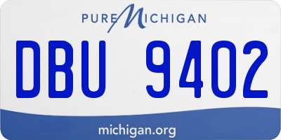 MI license plate DBU9402