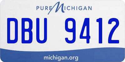 MI license plate DBU9412