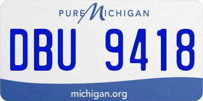 MI license plate DBU9418