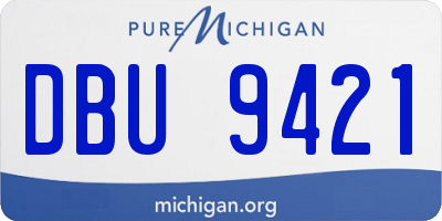 MI license plate DBU9421