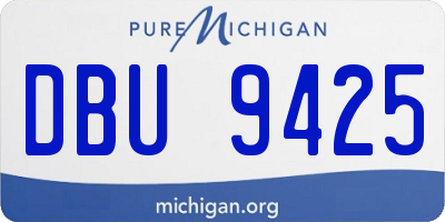 MI license plate DBU9425