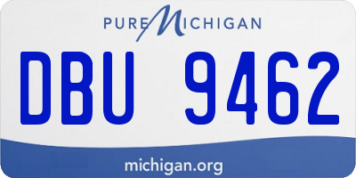 MI license plate DBU9462