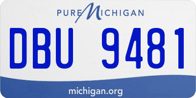 MI license plate DBU9481