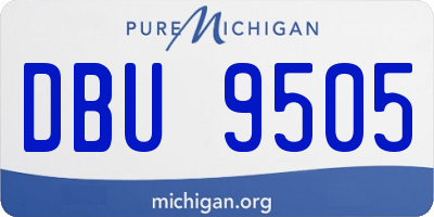MI license plate DBU9505