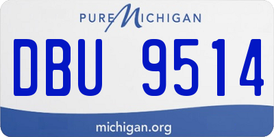 MI license plate DBU9514