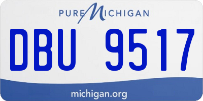 MI license plate DBU9517