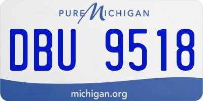 MI license plate DBU9518