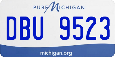 MI license plate DBU9523