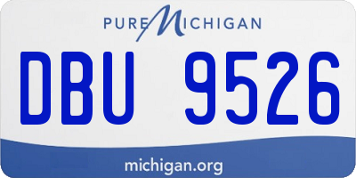 MI license plate DBU9526