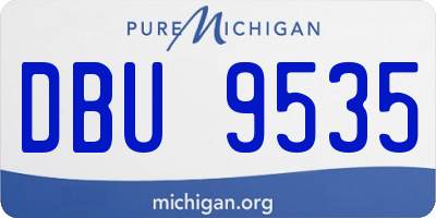 MI license plate DBU9535