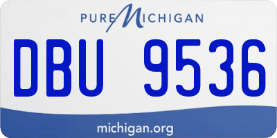 MI license plate DBU9536