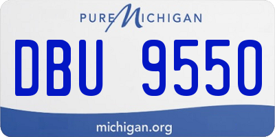 MI license plate DBU9550